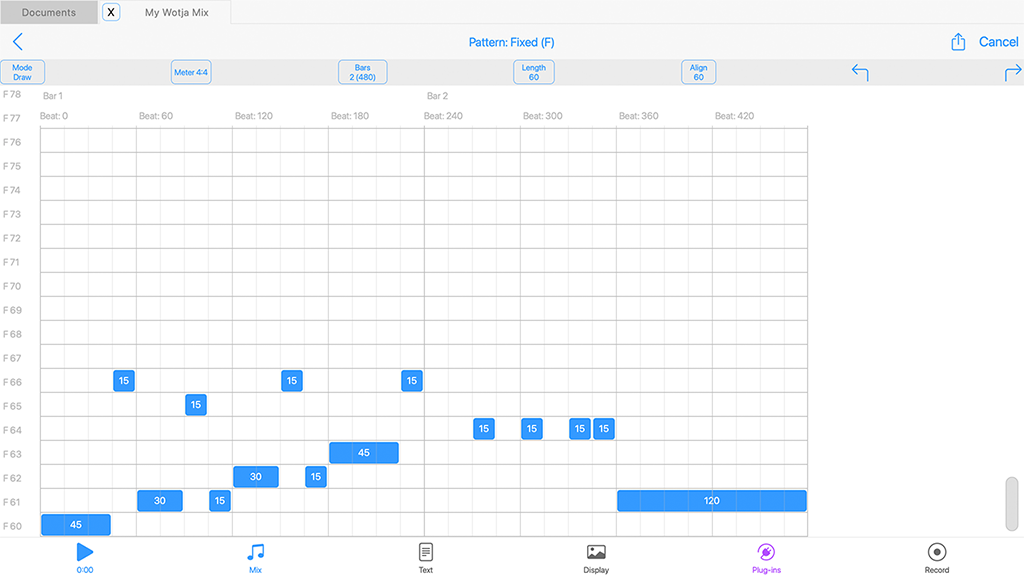 Wotja Settings Randomization screen