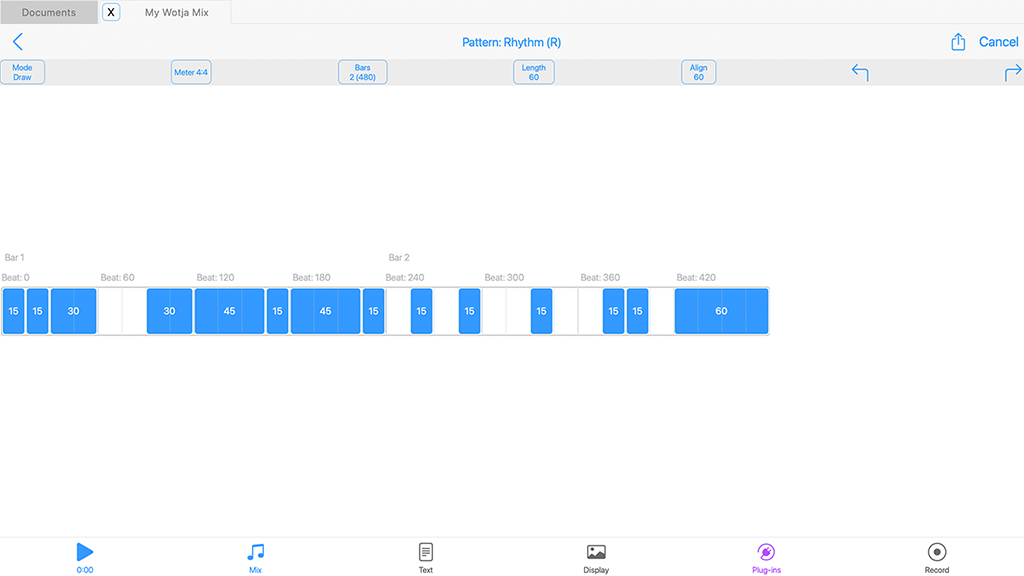 Wotja Settings Audio MIDI+ screen