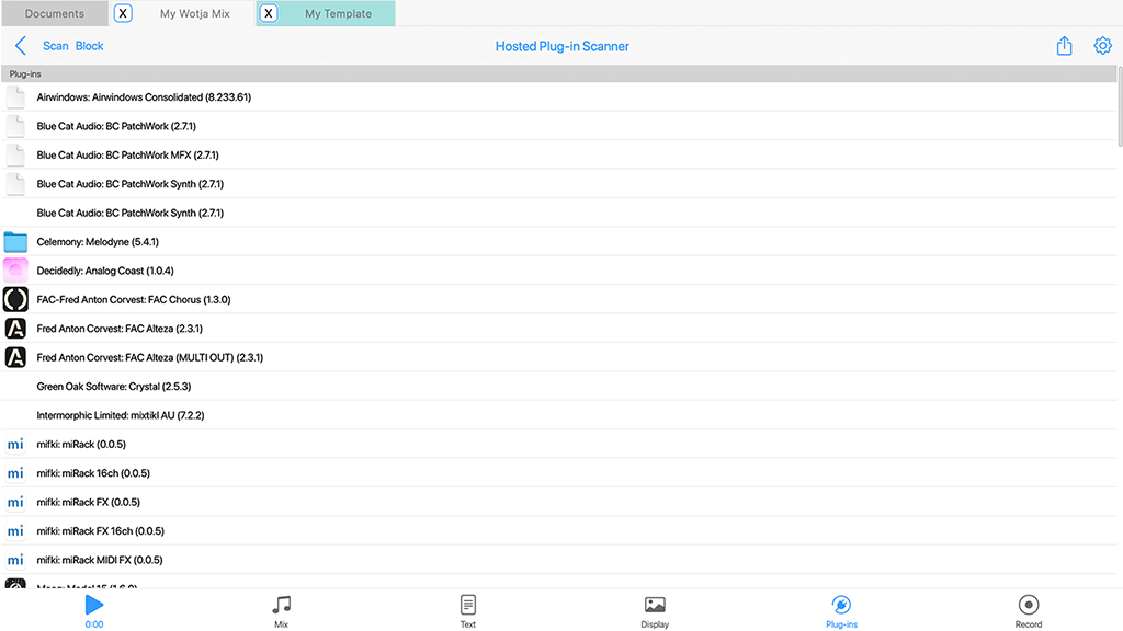 Wotja Mix Plug-ins Scanner