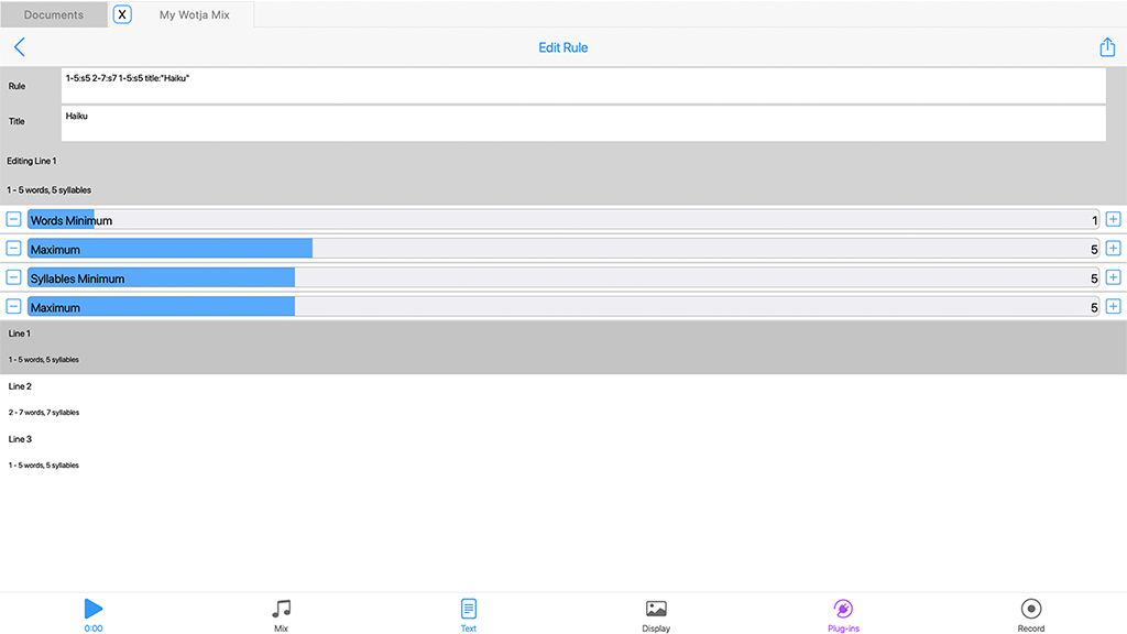 Text Mode - Rule Editor